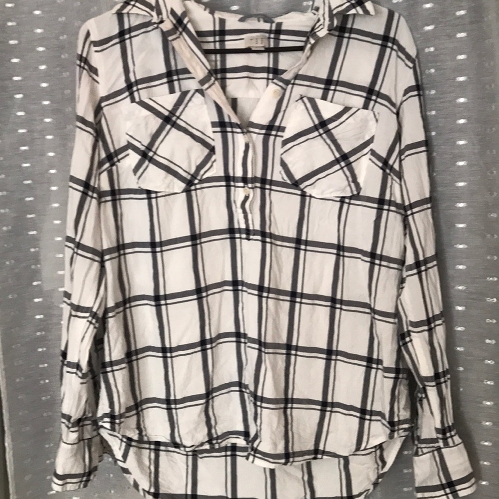 Black and white button up